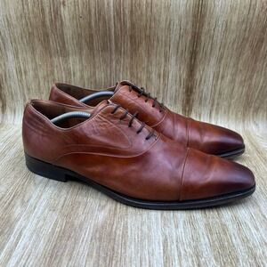 Magnanni Oxfords Men's Size 12 Leather Dress Shoes Brown Lace Up Formal Shoes‎